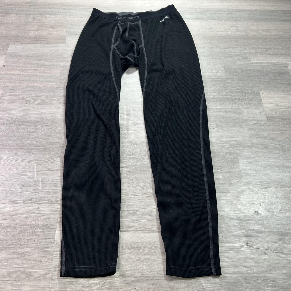 Carhartt Force Long Johns Mens Medium Black Thermal Base Layer Pants Bottoms